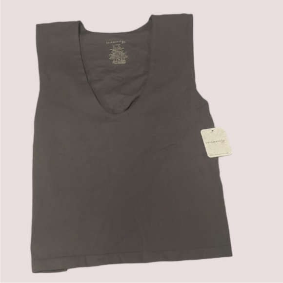 NWT Free People Clean Lines Muscle Cami Charcoal Dark Gray Size M/L (8-14) - Picture 5 of 7